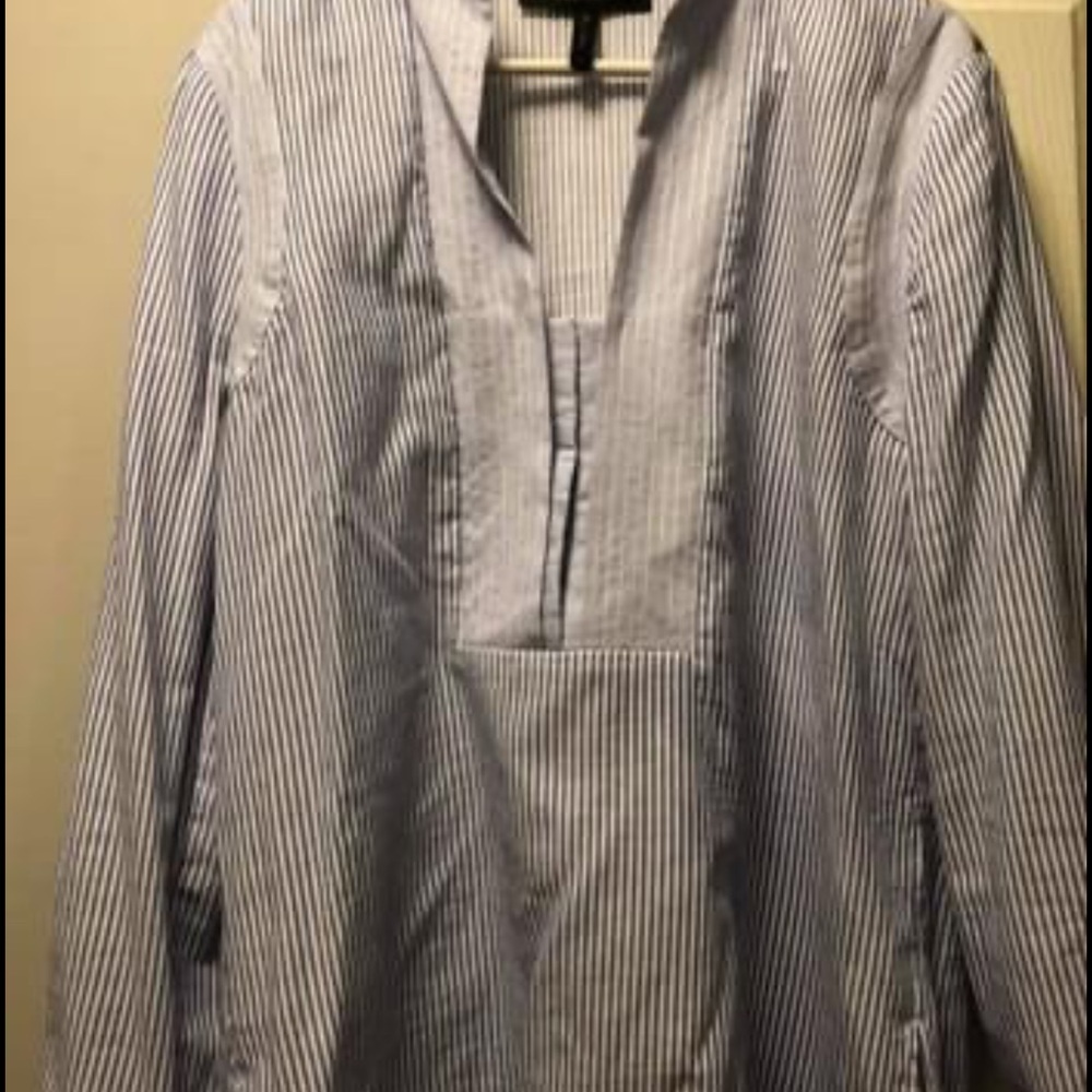 BCBG striped blue blouse